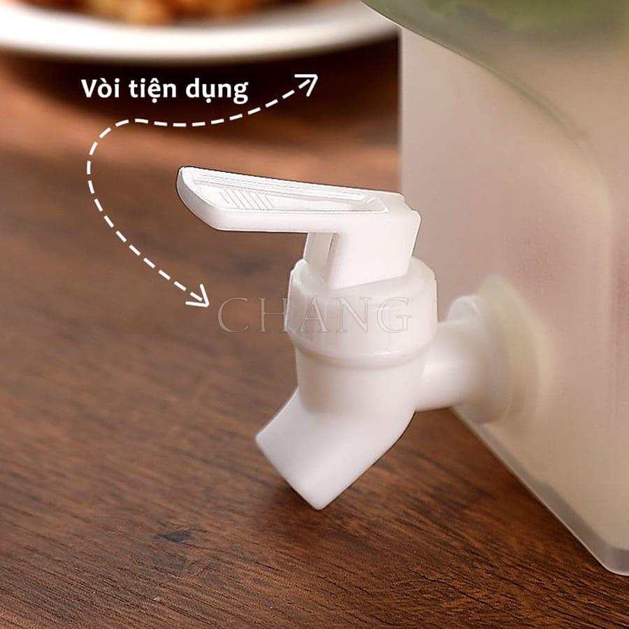 Bình Đựng Nước 3,5L Để Tủ Lạnh Có Vòi Siêu Tiện Dụng, Hộp Để Tủ Lạnh  Đựng Nước Chanh, Detox, Nước Hoa Quả Cho Gia Đình