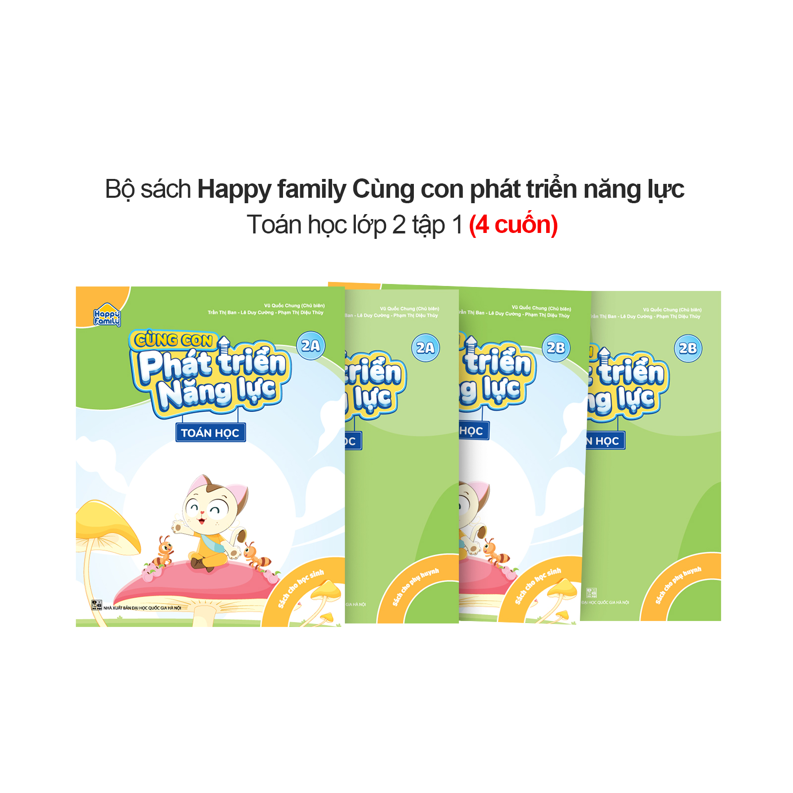 Bộ 4 cuốn Happy family Cùng con phát triển năng lực Toán lớp 2 tập 1