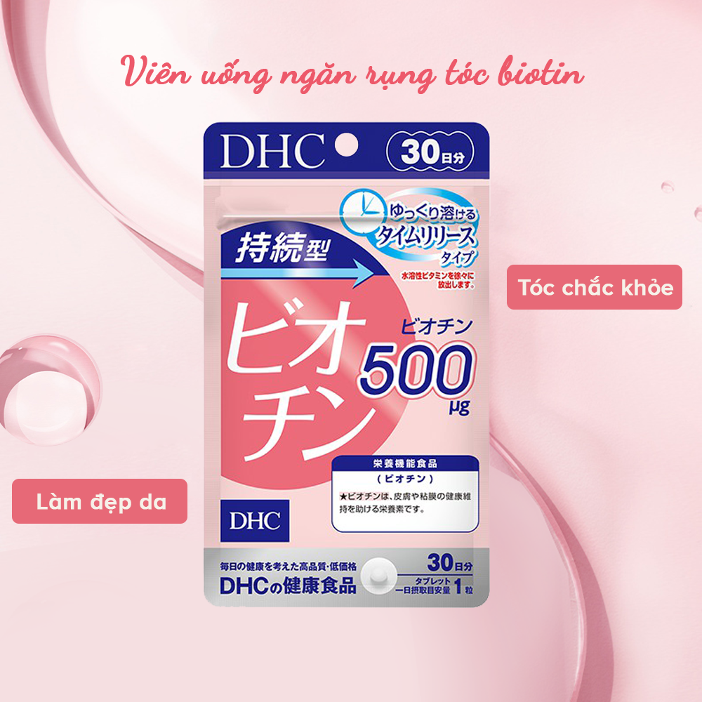 Viên uống Biotin DHC Nhật Bản kích thích mọc tóc nhanh và dày, dưỡng da, móng khỏe mạnh JN-DHC-B30 (30 ngày)