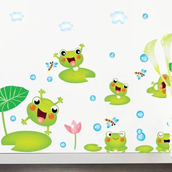 Decal trang trí tường Ao Hồ đàn Ếch Xanh