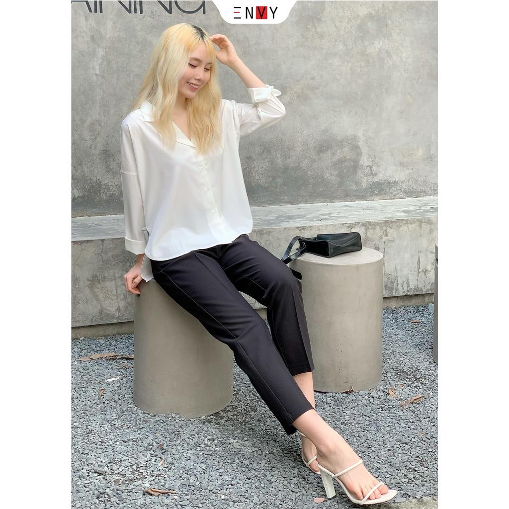 Quần tây nữ ENVY QK12, Quần tây baggy công sở chất liệu cotton lạnh dày dặn