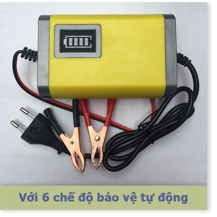 Bộ sạc acquy nạp ác quy 12V 2A-20A thông minh cao cấp tự ngắt Sạc