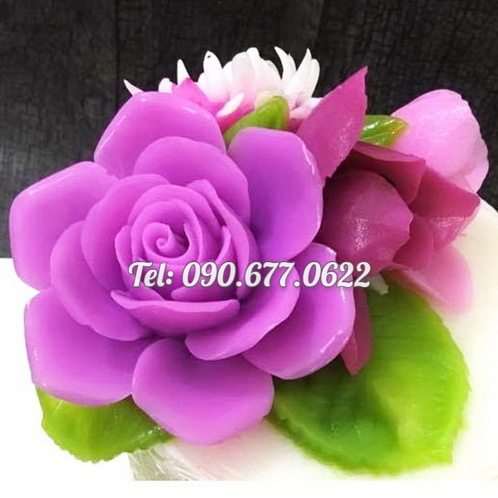 Khuôn rau câu silicone hoa hồng đại đóa – Mã số 1568