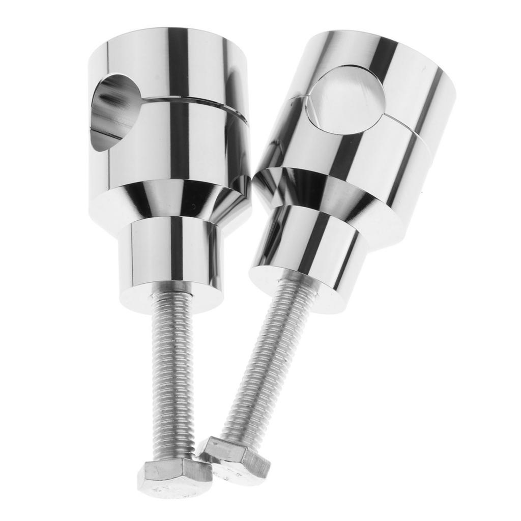 Chrome Round 22mm Handlebar Riser Clamp for Harley Kawasaki Suzuki Yamaha Honda