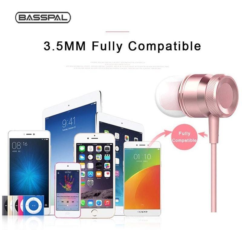 Tai Nghe Basspal Yx-06 Có Dây Làm Bằng Kim Loại Âm Trầm Sắc Nét Chống Tiếng Ồn