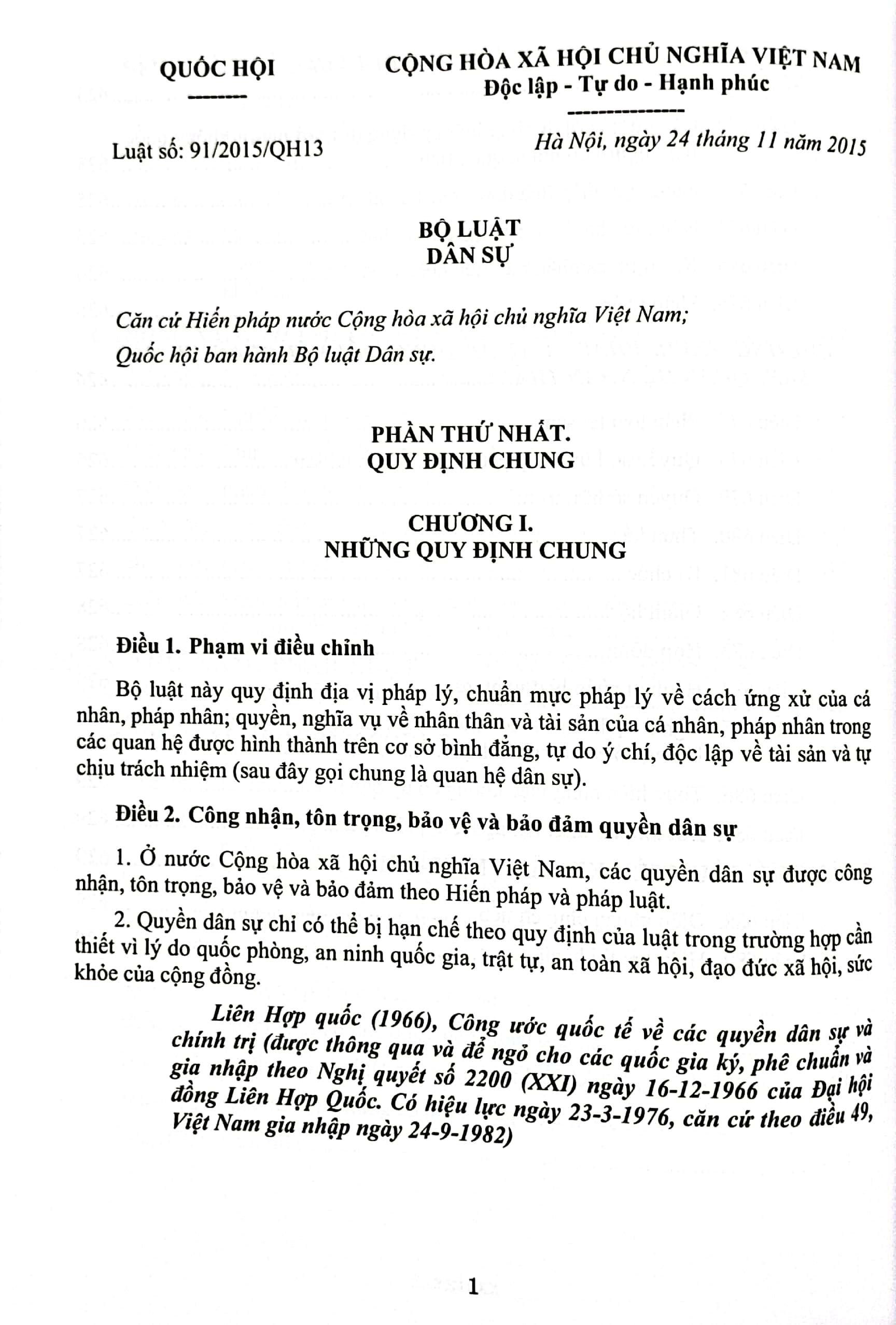 Chỉ Dẫn Tra Cứu Áp Dụng Bộ Luật Dân Sự  Năm 2015