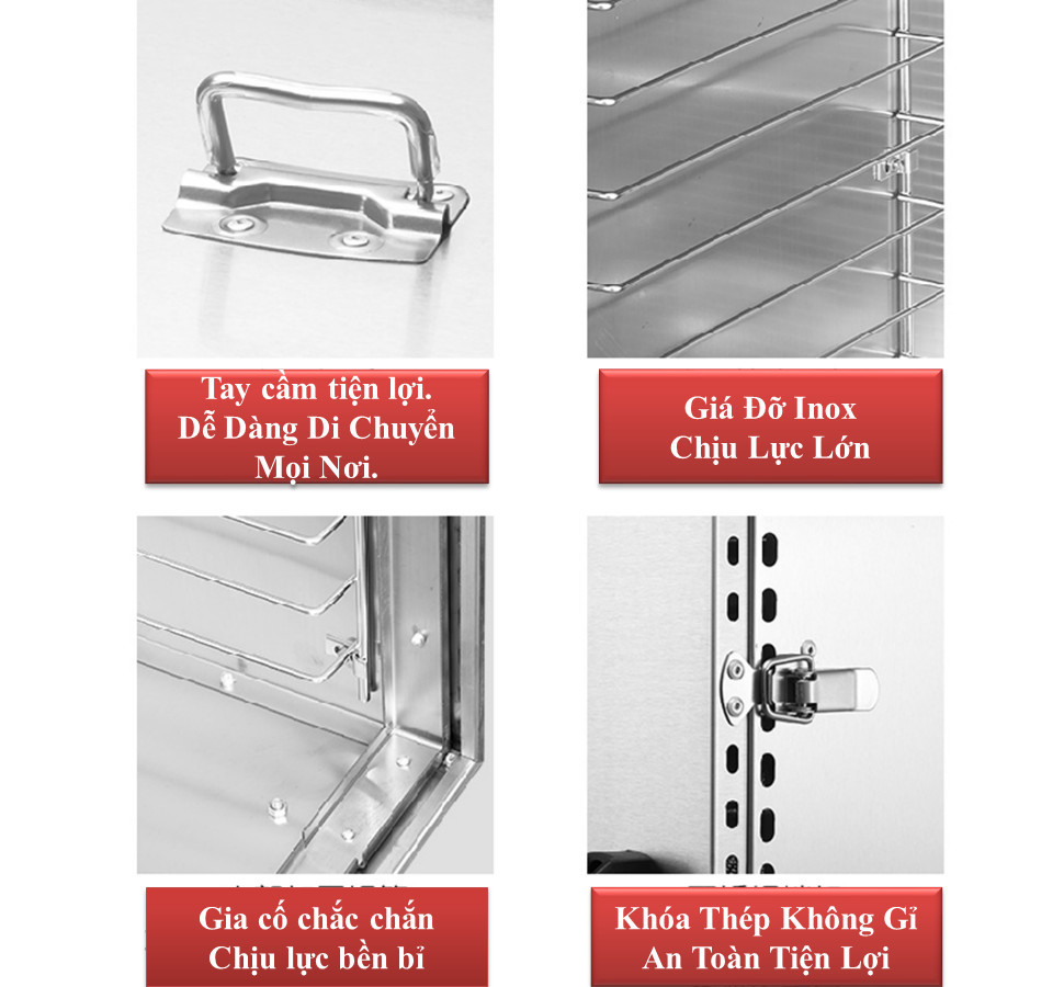 Máy Sấy Inox Thực Phẩm 14 Khay Thế Hệ Mới