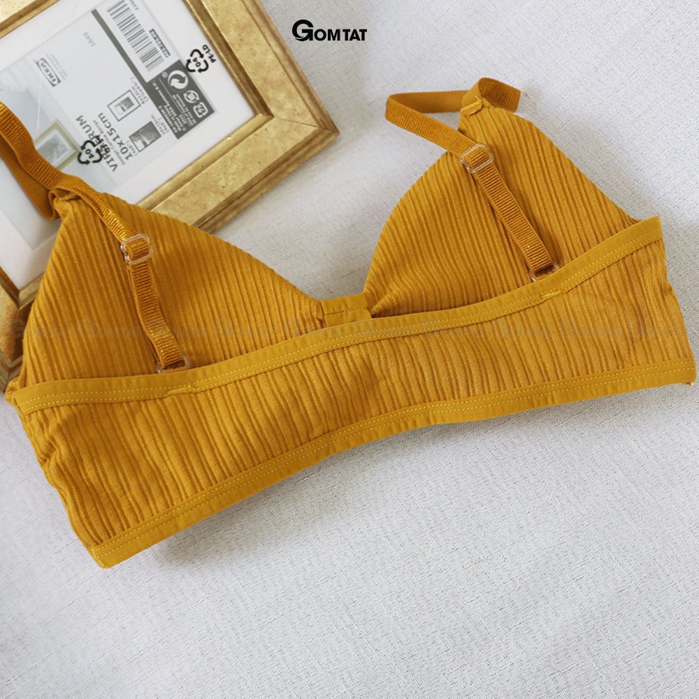 Áo bra thắt nơ 2 dây không gọng đệm mỏng siêu nâng ngực, áo lót nữ hở lưng chất cotton siêu thoáng khí - BRANO-003