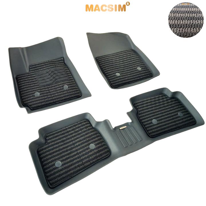 Thảm Lót Sàn 2 Lớp TPE Macsim Hyundai I10 2015-2021 Chuẩn Form, Bền, Không Mùi (sd3 xám đen ct)