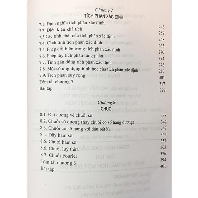 Sách - Toán Học Cao Cấp Tập 2 - Phép Tính Giải Tích Một Biến Số - KHỔ NHỎ - NXB Giáo Dục - HV - ảnh 7