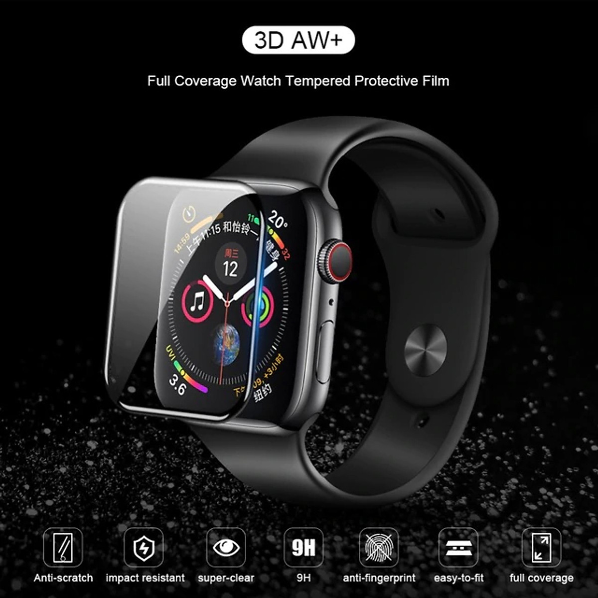 Miếng dán cường lực 3D Nillin AW+ Cho Apple Watch 40mm - Hàng chính hãng