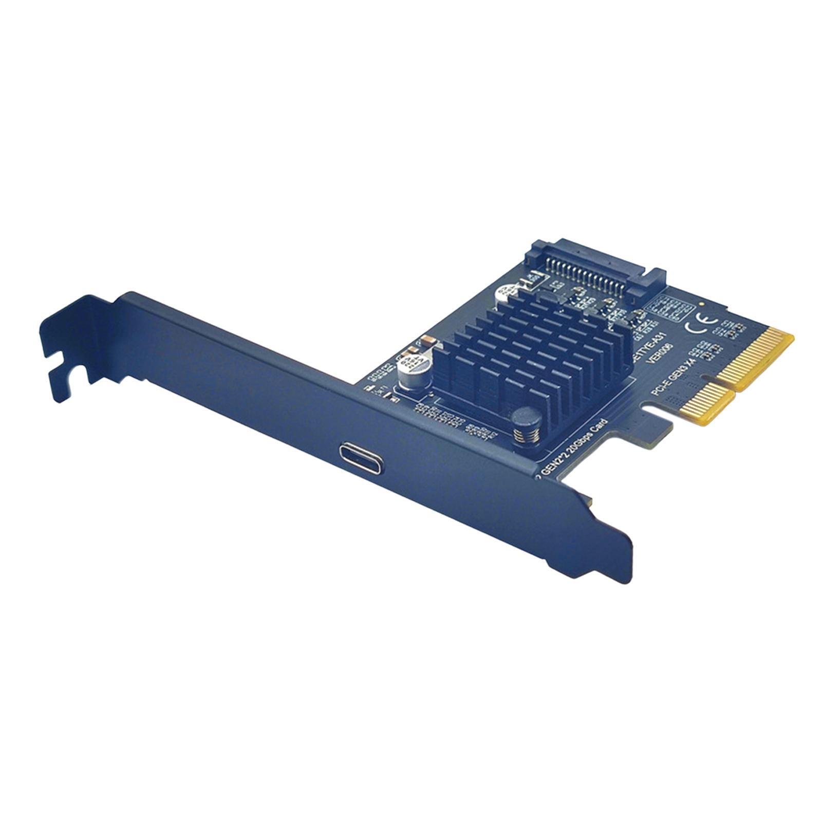 Pci-e 4x to USB3.2 Front Type C Expansion 3.0 Adapter for Desktop Motherboard Durable Replacement