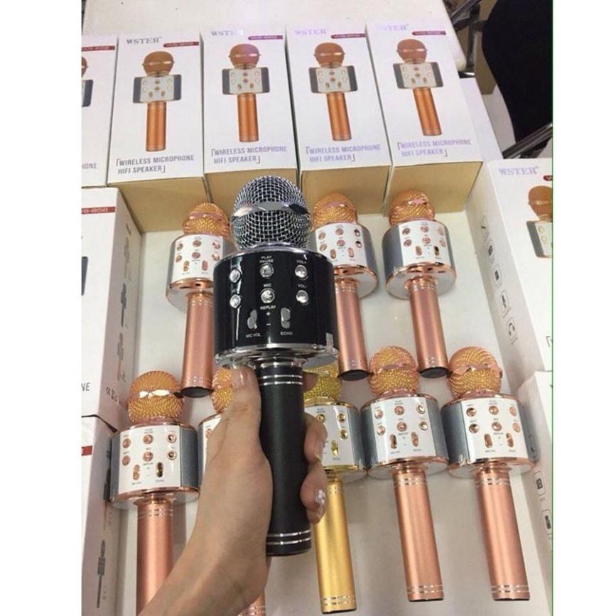 Micro Không Dây BLUETOOTH Tiện Dụng Chất Lượng Cao WS-858 ĐA NĂNG 6 TRONG 1 HÁT KARAOKE, BẢO HÀNH 3 THÁNG