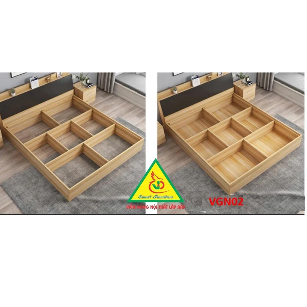 Giường ngủ gỗ MDF - kiểu dáng đơn giản hiện đại VGN02 - Nội thất lắp ráp Viendong Adv