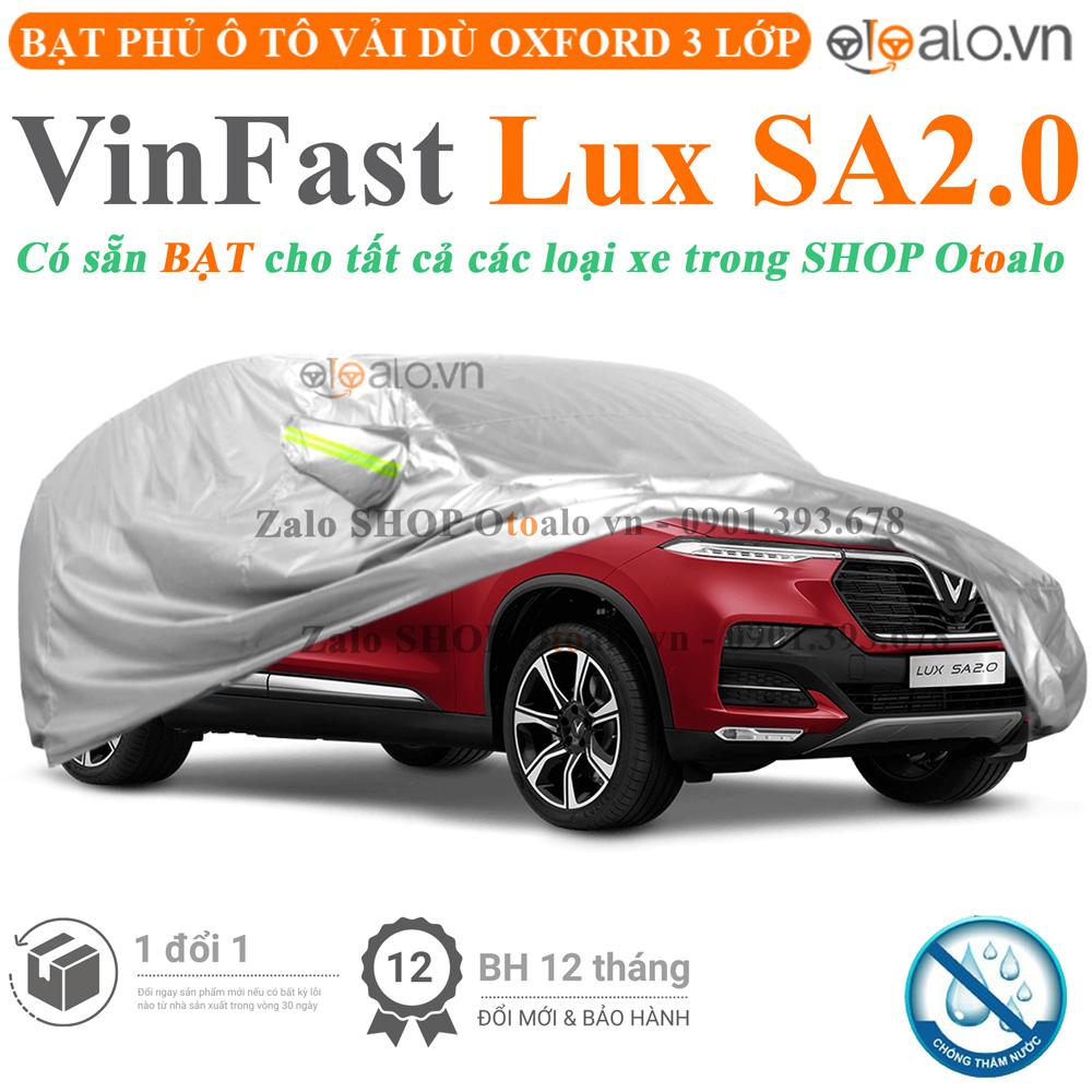 Bạt che phủ xe ô tô VinFast Lux SA2.0 vải dù 3 lớp CAO CẤP BPXOT - OTOALO