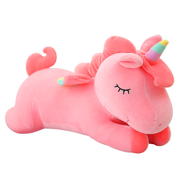 Gấu bông ngựa một sừng unicorn nằm (50 cm) gb45 (Màu Hồng)