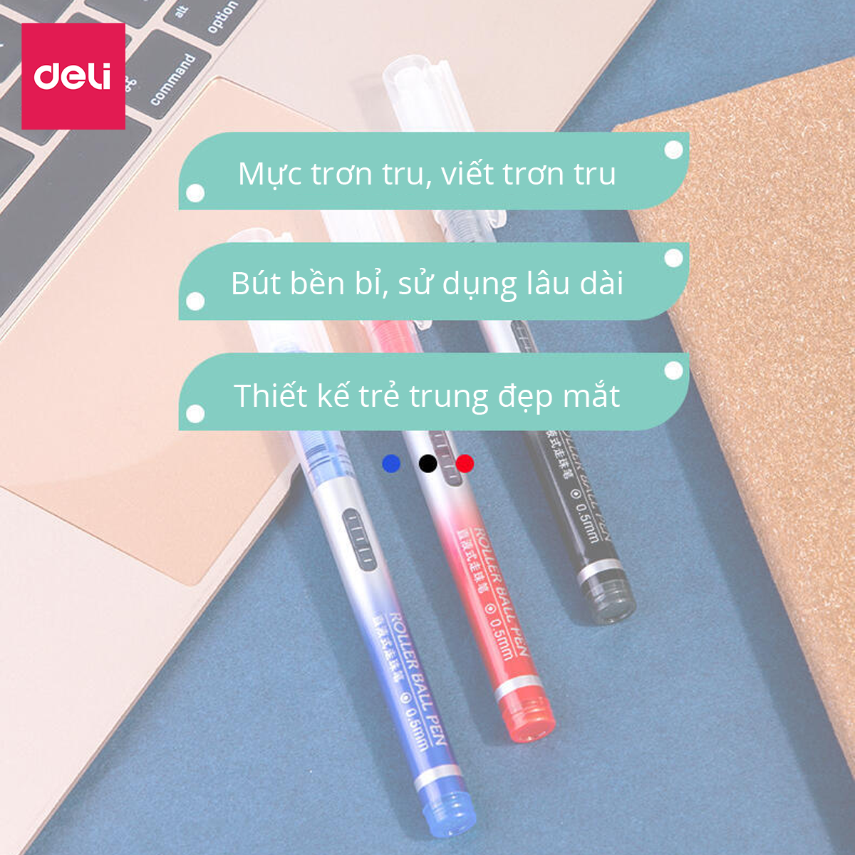 Bút Bi Nước Mực Gel Nhiều Màu Lẻ Chiếc Deli - Mực Trơn Đều Nhanh Khô Không Lem Phù Hợp Hoc Sinh Văn Phòng Ghi Chép Trang Trí Sổ Tay Kế Hoạch Planner - S853