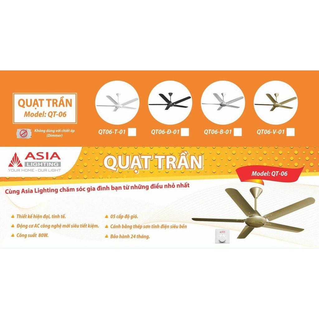 Quạt trần 5 cánh Asia hộp số QTHS 05-Hàng chính hãng