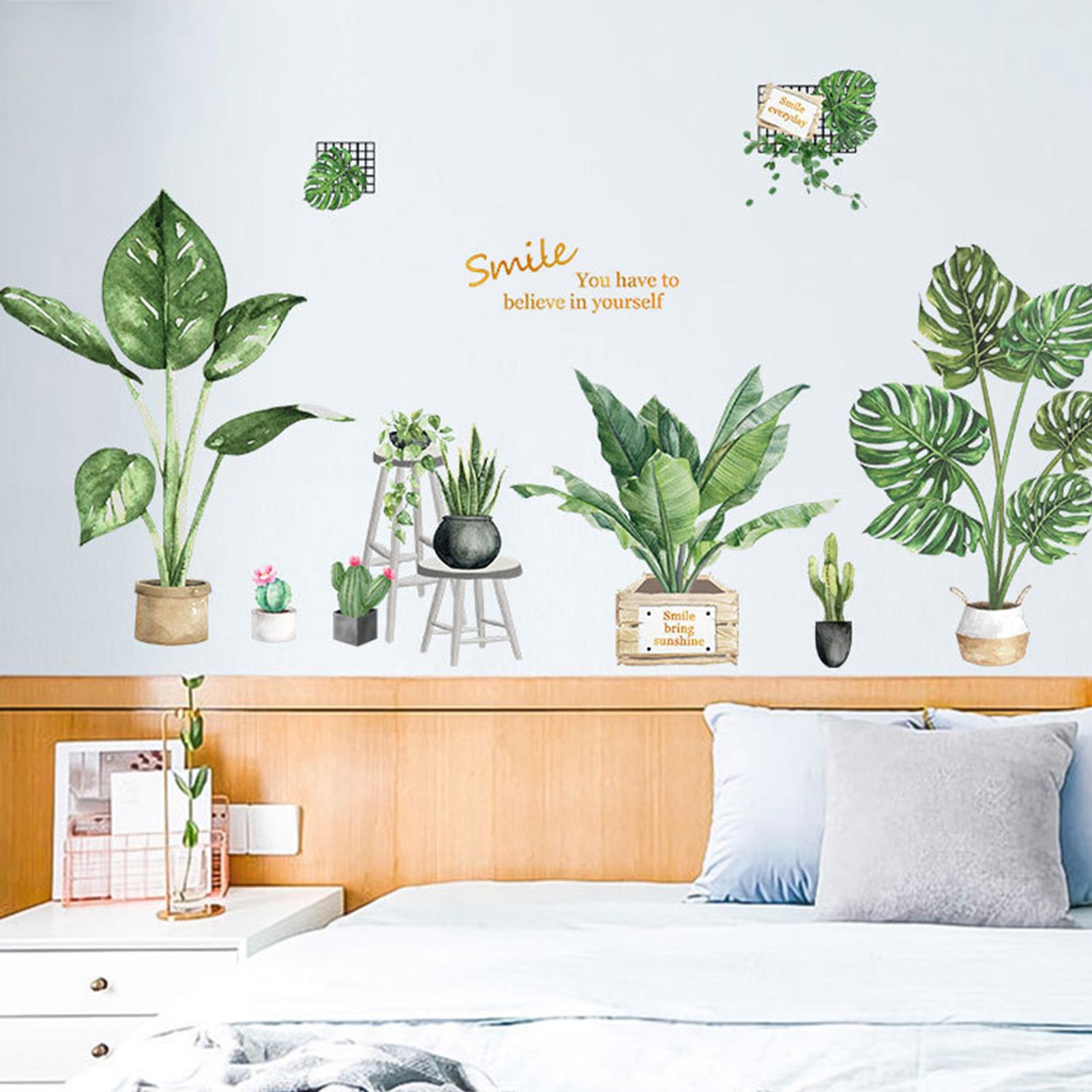 Decal Dán Tường Có Thể Tháo Rời Vinyl Tường Nghệ Thuật Trang Trí Cho Nhà Chủ Đề Chậu Cây cảnh