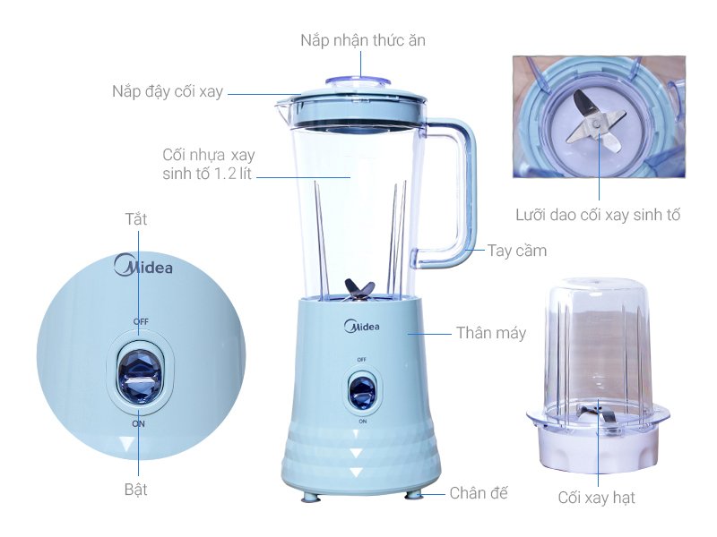 Máy xay sinh tố Midea MJ-BL35 - Hàng chính hãng