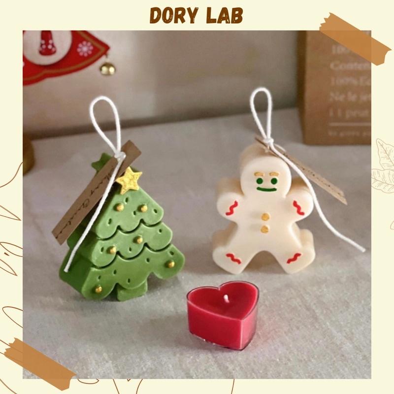 Combo Nến Giáng Sinh 2 Món Cây Thông và Bánh Gừng Kèm Hộp Quà Bã Mía - Dory Lab