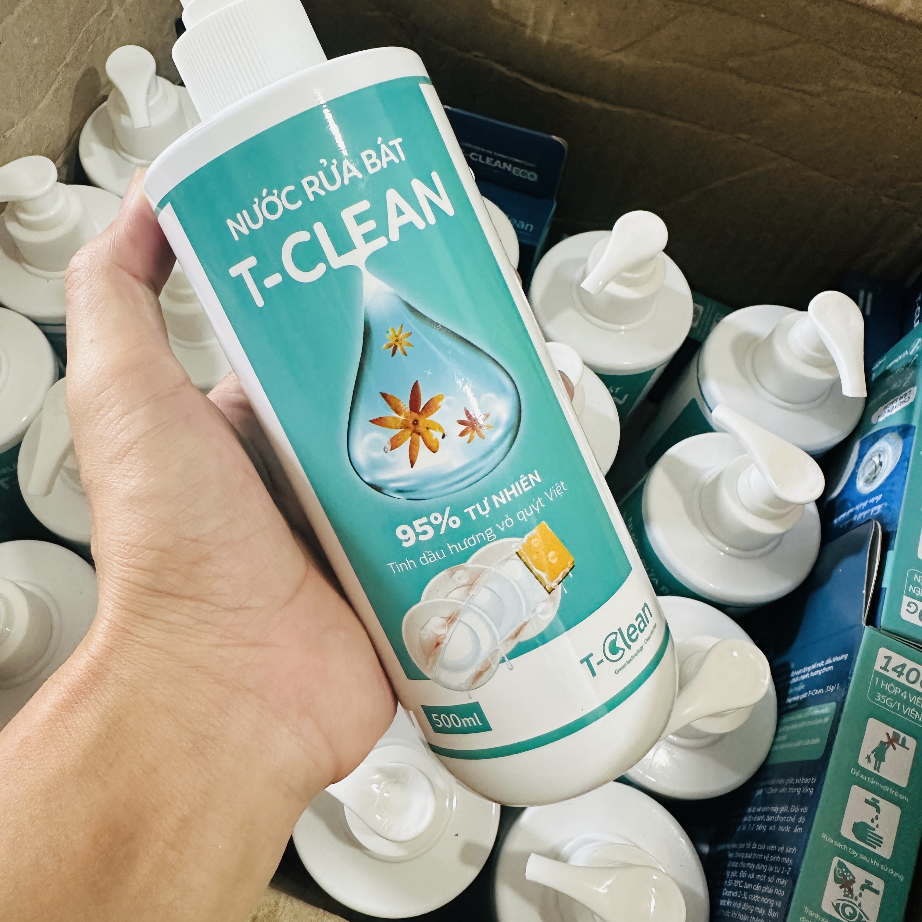 Nước Rửa Chén T-Clean 500ml Siêu Sạch - Tp Thiên Nhiên - Không Làm Hại Da Tay - An Toàn Trẻ Nhỏ