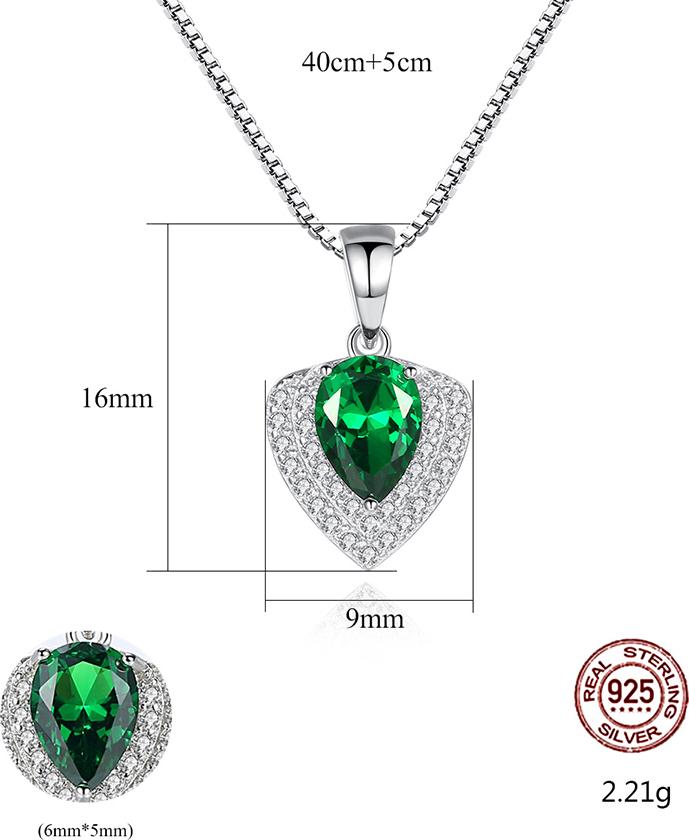 Dây chuyền bạc nữ đính đá cao cấp DB2388 có 3 màu Bảo Ngọc Jewelry