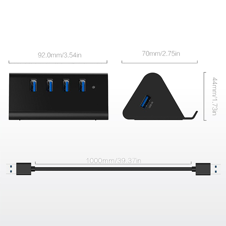 Bộ hub chia 4 cổng USB3.0 kiêm giá đỡ điện thoại SHC-U3