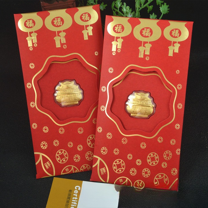 Bao Lì Xì Mạ Vàng 18K, Sang trọng, đẳng cấp, Giá cực sốc, Tặng kèm vòng tay Luminous