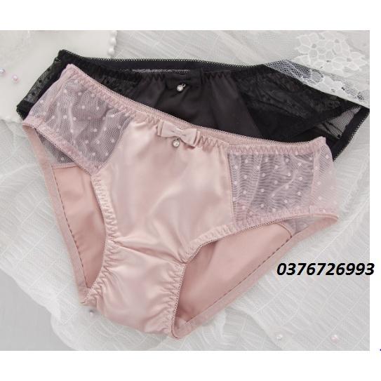 Quần Lót Nữ Satin Phối Ren Bi Xuất Đông Âu . Hàng Loại Đẹp.