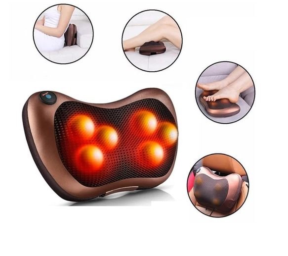 GỐI MASSAGE HỒNG NGOẠI 6 BI CÓ CHẾ ĐỘ ĐẢO CHIỀU CAO CẤP GIÚP GIẢM ĐAU MỎI VAI GÁY CỔ, CÓ KÈM DÂY SẠC SỬ DỤNG TRÊN Ô TÔ, PHÙ HỢP KHI DÙNG Ở NHÀ, TRÊN XE HƠI