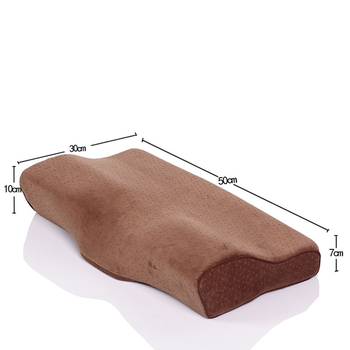 Gối Ngủ Cao Su Non Memory Foam Pillow HT SYS - Vạn Phúc - Gối Ngủ Trị Liệu - 50cmx30cm - Đem đến những giấc mơ tuyệt đẹp - Nâu