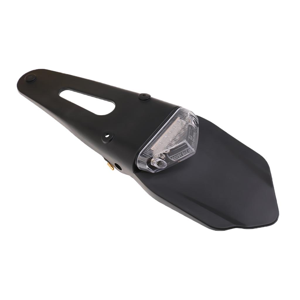 Replacemnt Motorcycle ATV License Plate Holder Bracket & White LED Tail Rear Brake Light
