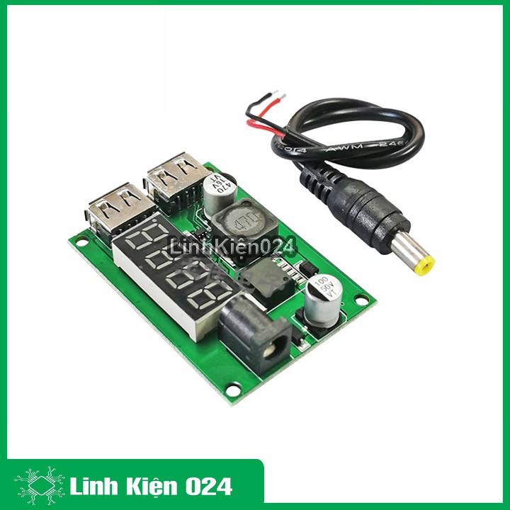 Module Hạ Áp Buck DC-DC Vin 6-40VDC Vout 5VDC 3A 2 Đầu ra USB V3