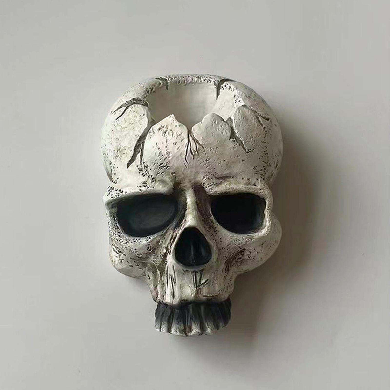 Halloween Skull Head Candle Holder Exquisite for Haunted House Holiday Party
