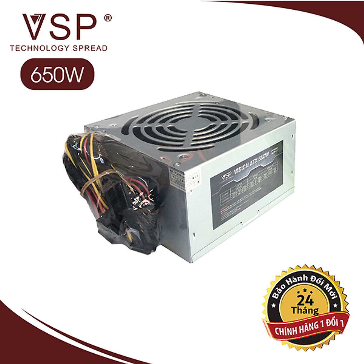 Nguồn VSP 650W Full Box HOANGNHAN (Kèm Dây Nguồn) - Hàng Chính Hãng