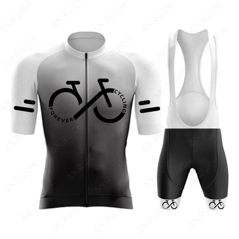 Bộ đồ đi xe đạp Set 2023 Summer Ropa Ciclismo Đàn ông Xe đạp Xe đạp GRACKIENT MÀU SẮC ĐIỀU KHOẢN JERSEY VIT Color: A5 Size: XS