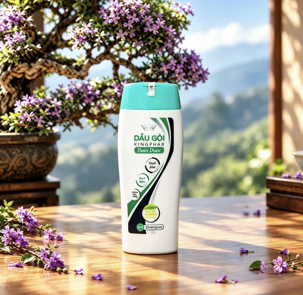 Dầu gội đầu Thảo dược Kingphar , chai 200ml, sạch gàu, mượt tóc, giảm gãy rụng