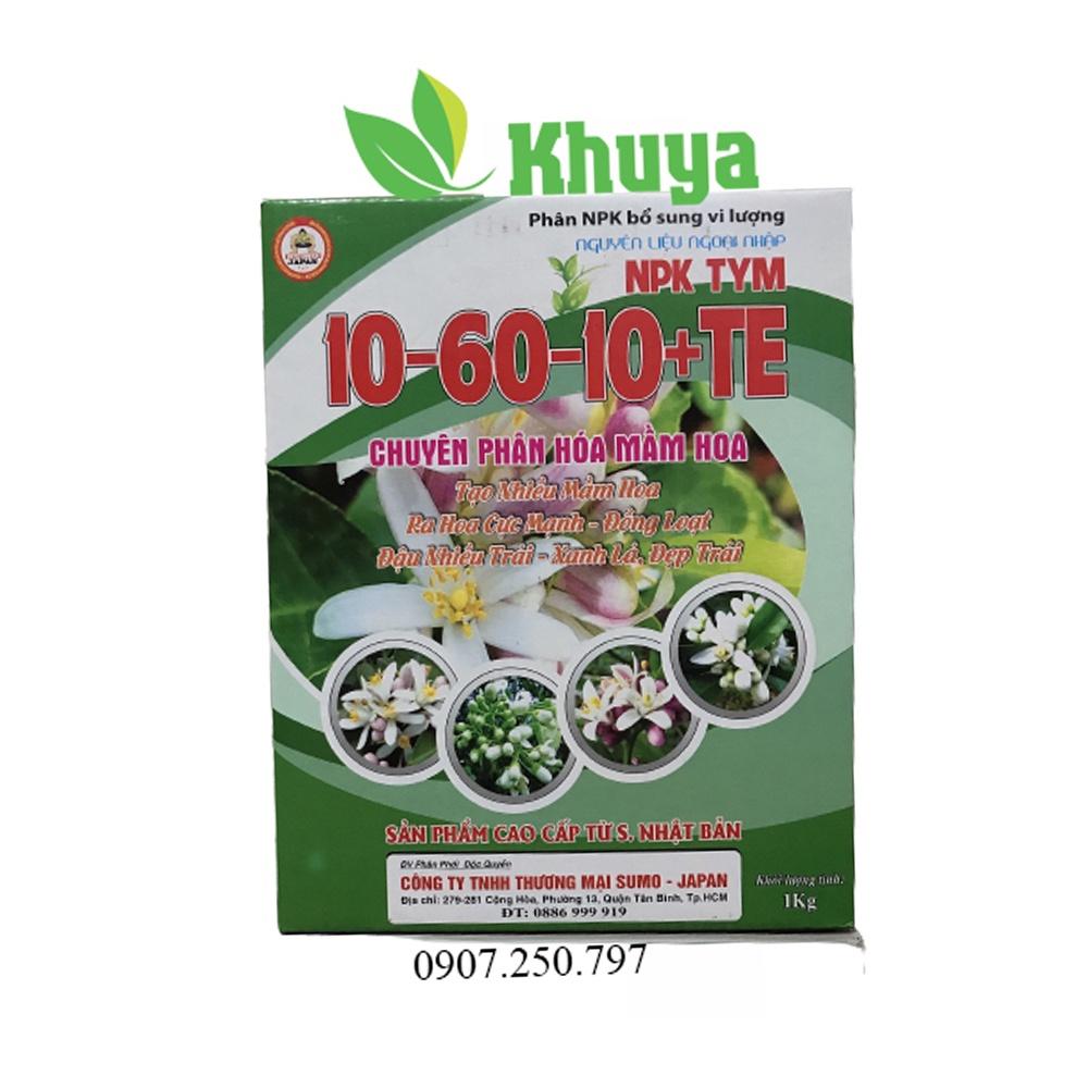 Phân Bón NPK TYM 10-60-10+TE hộp 1kg Phân Hóa Mầm Hoa