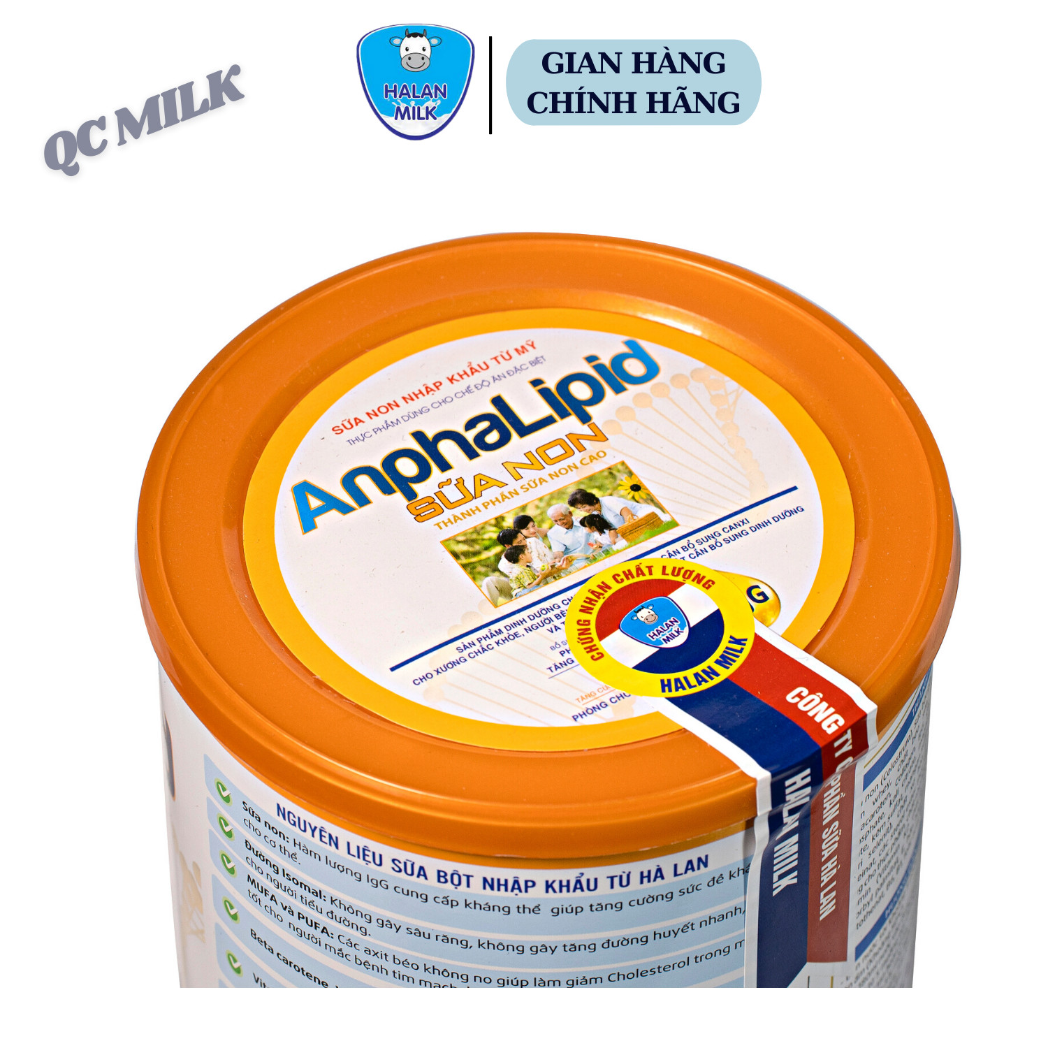 Sữa bột Anphalipid sữa non 400g-900g halan milk - Bổ sung dinh dưỡng,canxi, sức đề kháng, Halanmilk