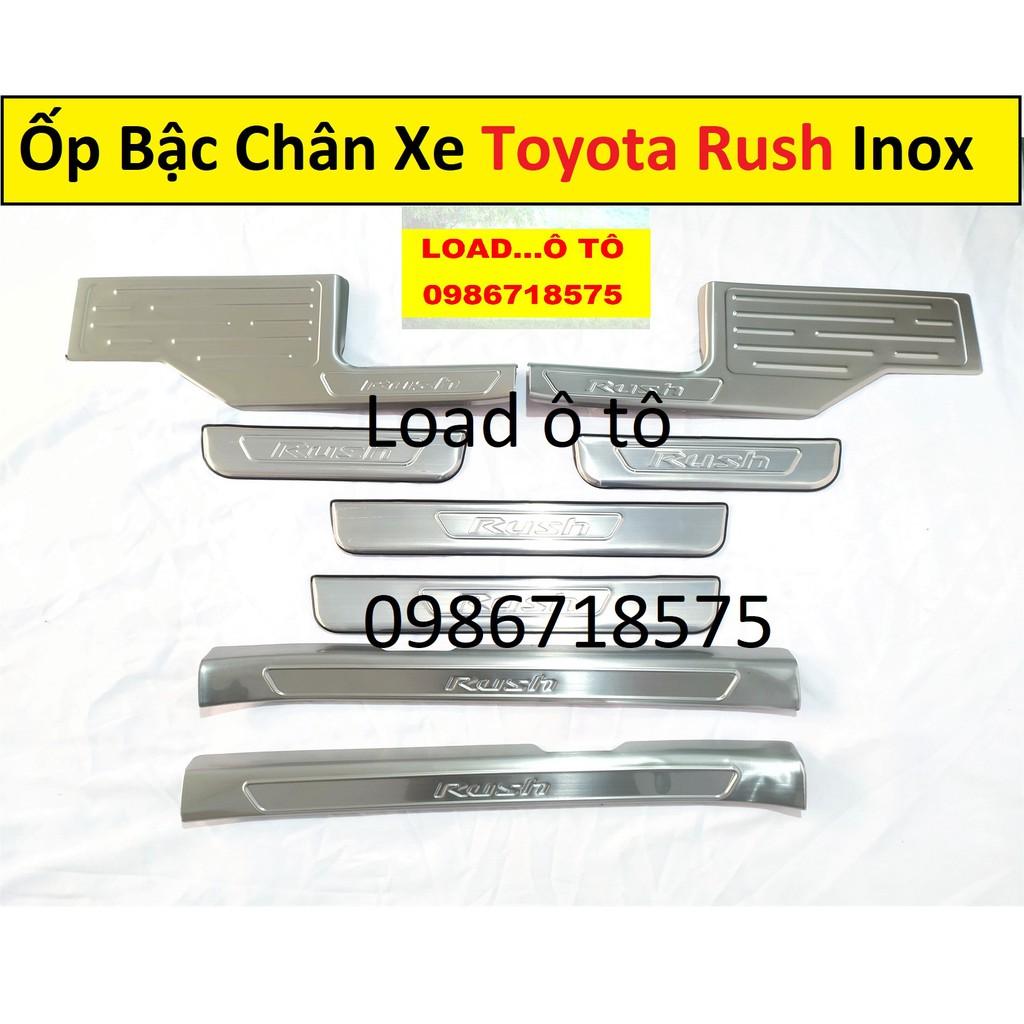 Ốp Bậc Cửa, Nẹp Bước Chân Trong, Ngoài Xe Toyota Rush 2019-2021 Trong, Ngoài Cao Cấp, Chất Liệu Inox Cao Cấp