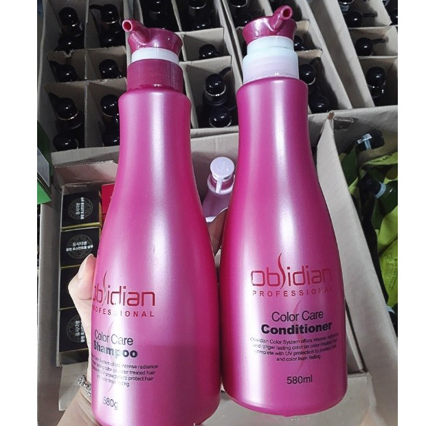 Cặp dầu gội/xả dưỡng màu tóc nhuộm Color Care Obsidian Hàn Quốc (2x580ml) tặng kèm móc khoá