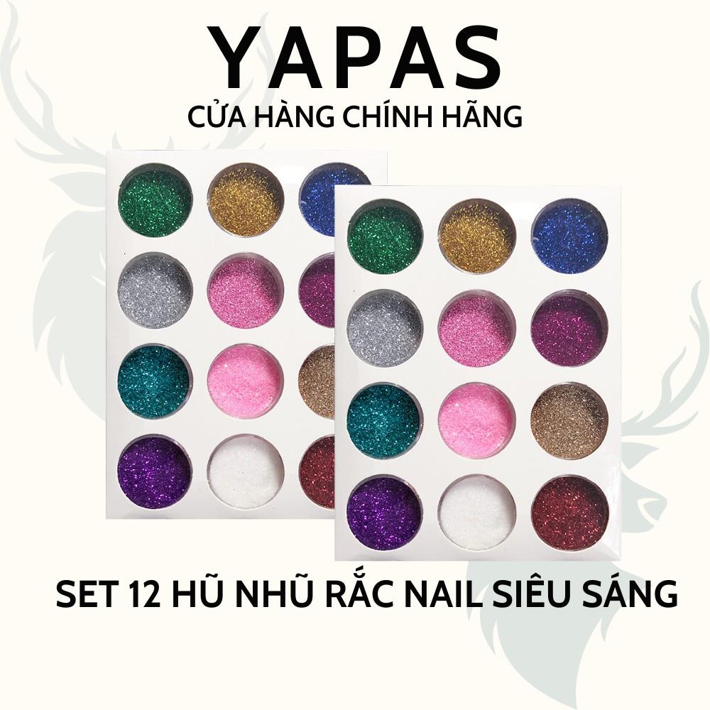 Set 12 màu nhũ rắc móng , nhũ rắc nail siêu sáng