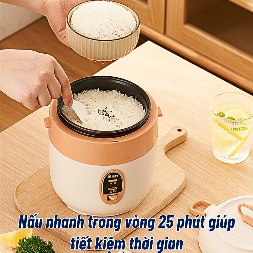 Nồi Cơm Điện Mini Chigo Nồi Lấu Đa Năng, Nấu Cơm, Hầm Cháo, Luộc Dung Tích 0,8L dành cho 1 người ăn