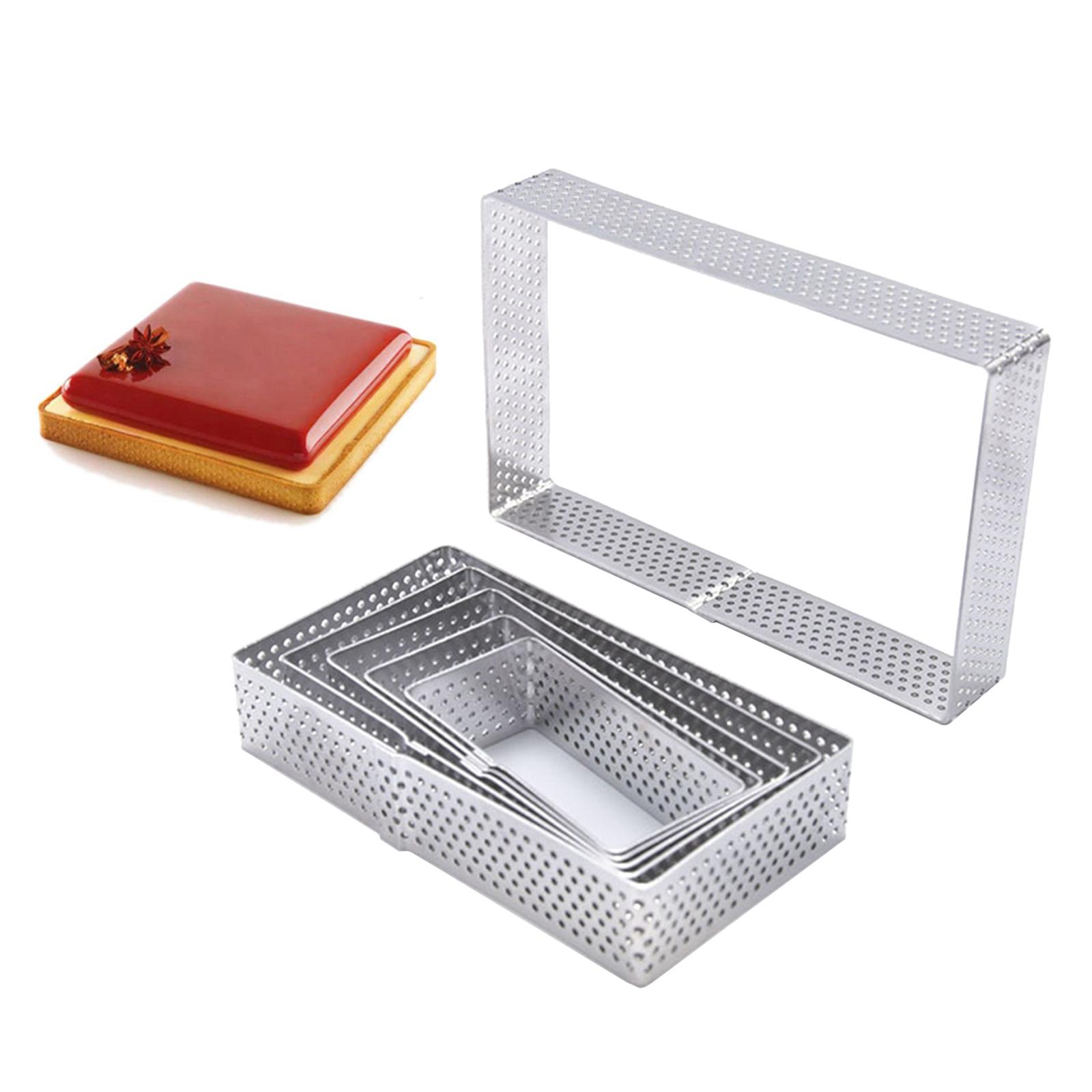 Set of 6 - Rectangle/Oval Stainless Steel Small Cake Rings, Mousse and Pastry Mini Baking Ring Mold Kitchen Baking Tools