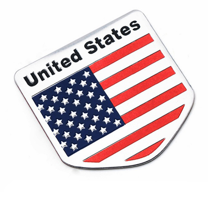 Tem nhôm cờ United States dán trang trí Ô Tô, Xe Máy (5 x 5 cm)