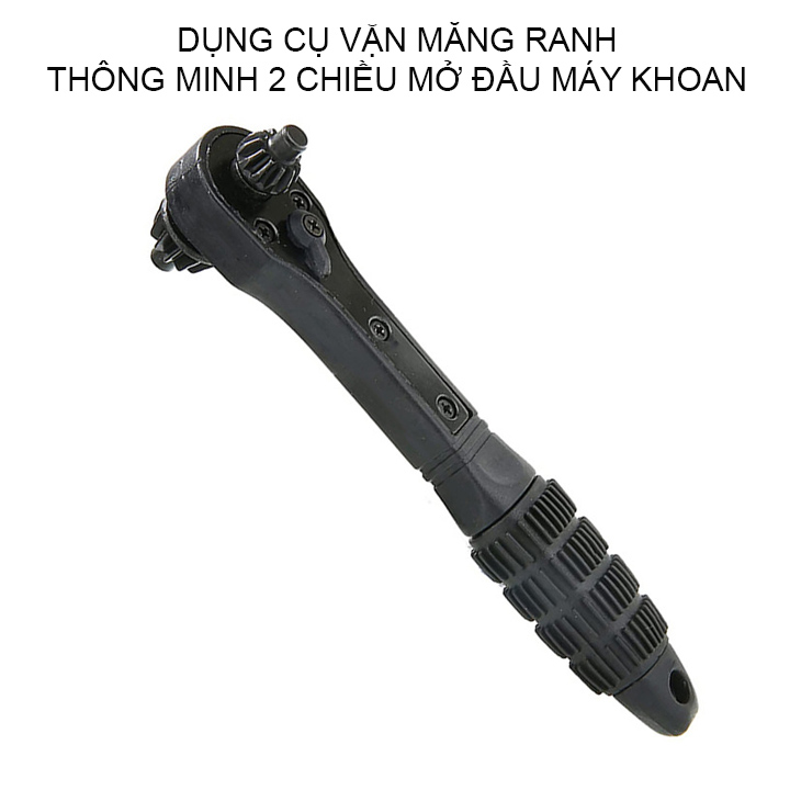 Tay vặn măng ranh 2 chiều mở đầu máy khoan, với 2 đầu D12.7mm và D17.5mm