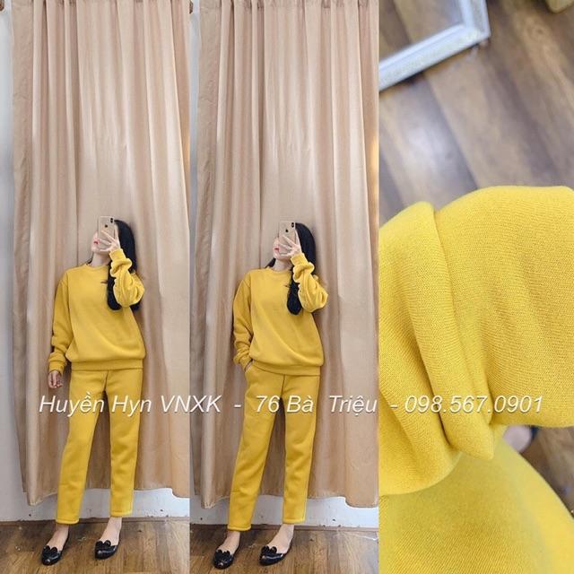 BỘ NỈ CHẤT SIÊU ĐẸP XANH/ Vàng/hồng/đen