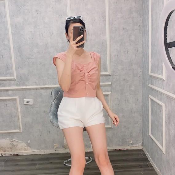 Áo dây linen bảng to linen cài nút , giữa
