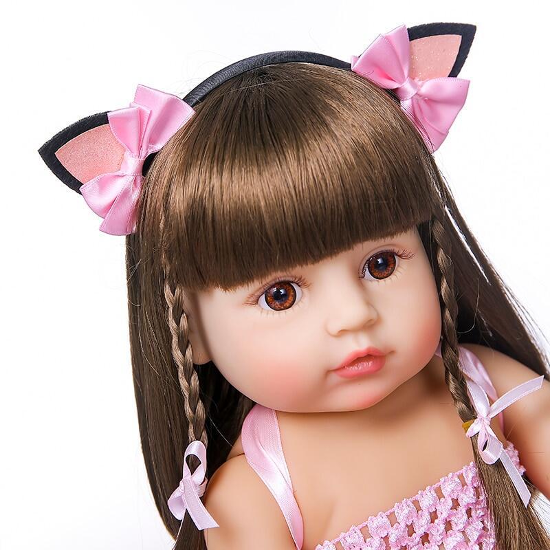 Búp Bê Barbie 3D Bằng Silicon Mềm Mại Có Keo Dán 55cmĐồ Chơi Tái Sinh Giống Như Thật Siêu Em Bé Tái Sinh - 55CM